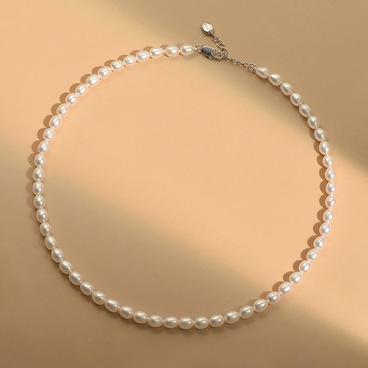 Luck Rising Freshwater Pearl Necklace for Women – High Luster Baroque Pearl Choker with 925 Silver Lobster Clasp – 3-4mm / 6-7mm Pearls, Adjustable 38+6cm Length